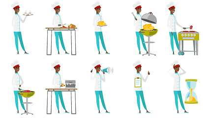 Image showing Vector set of chef-cooker characters.