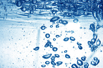 Image showing Blue water with bubbles 