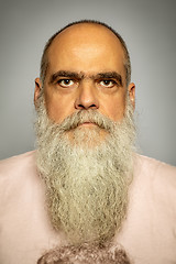 Image showing senior man with a gray long beard