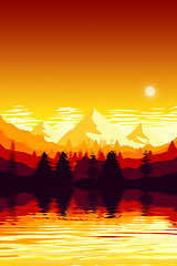 Image showing mountain landscape scenery sunset