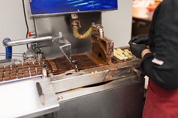 Image showing candies making by chocolate coating machine