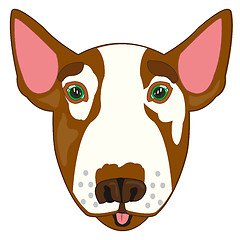 Image showing Vector illustration of the mug of the dog bull terrier