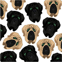 Image showing Vector illustration of the decorative pattern of the mug of the dog mastiff