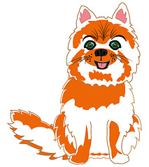 Image showing Vector illustration of the cartoon pets feathery cat