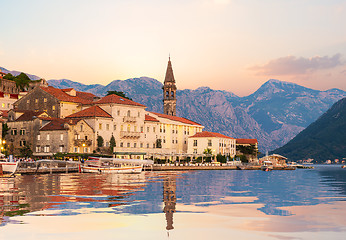 Image showing Perast at sunset