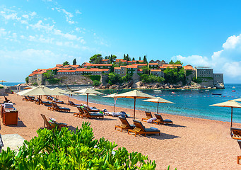 Image showing Beach at Sveti Stefan Island