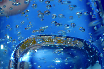 Image showing Blue water with bubbles