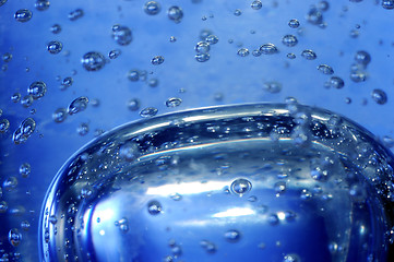 Image showing Blue water with bubbles