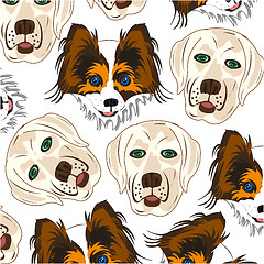 Image showing Labrador and papillon pattern on white background is insulated