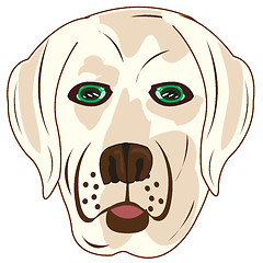Image showing Vector illustration of the mug of the dog labrador