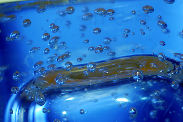 Image showing Blue water with bubbles 