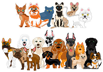 Image showing Vector illustration ensemble sorts cat and dogs