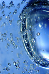 Image showing Blue water with bubbles 