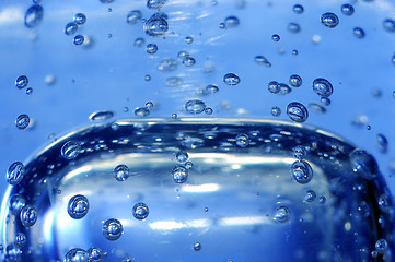 Image showing Blue water with bubbles 