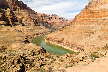 Image showing view of grand canyon cliffs and colorado river