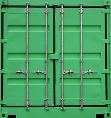 Image showing Green freight container background