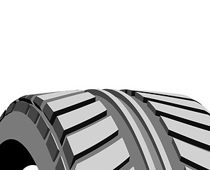 Image showing Car tire with tire marks on a white background. Vector
