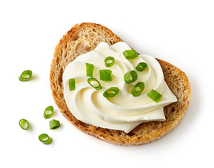 Image showing toasted bread with cream cheese