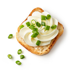 Image showing toasted bread with cream cheese