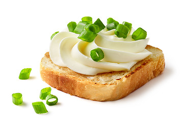 Image showing toasted bread with cream cheese