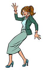Image showing Dancing business woman. Disco dance club music