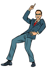 Image showing Dancing businessman. Disco dance club music