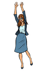 Image showing Dancing business woman. Disco dance club music