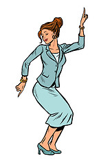 Image showing Dancing business woman. Disco dance club music