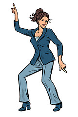 Image showing Dancing business woman. Disco dance club music