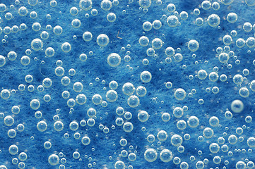 Image showing Blue water with bubbles 