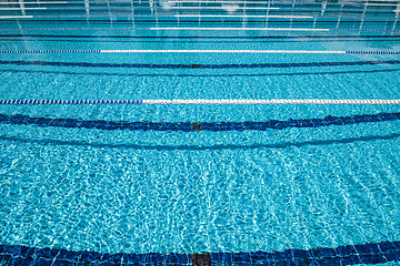 Image showing Olympic Swimming pool background on a bright Sunny day