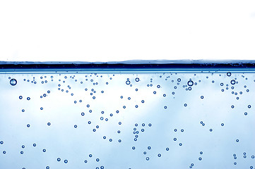 Image showing Blue water with bubbles 