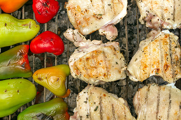 Image showing Grilled Vegetables And Poultry