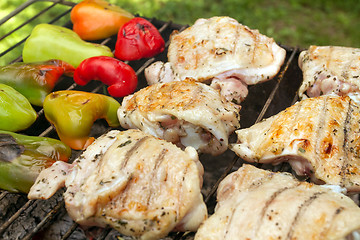 Image showing Grilled Vegetables And Poultry