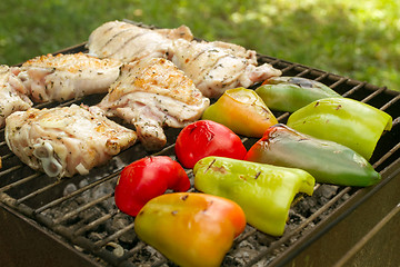 Image showing Grilled Vegetables And Poultry