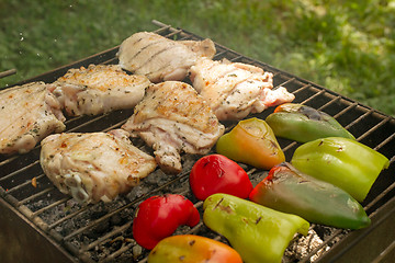 Image showing Grilled Vegetables And Poultry