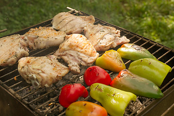Image showing Grilled Vegetables And Poultry