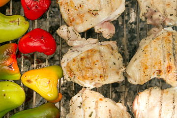 Image showing Grilled Vegetables And Poultry