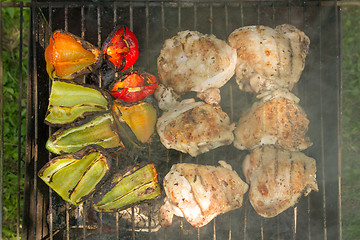 Image showing Grilled Vegetables And Poultry