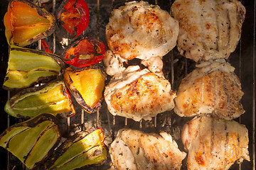 Image showing Grilled Vegetables And Poultry