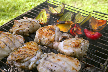 Image showing Grilled Vegetables And Poultry