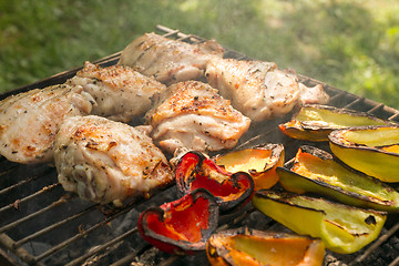 Image showing Grilled Vegetables And Poultry