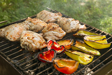 Image showing Grilled Vegetables And Poultry