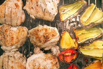 Image showing Grilled Vegetables And Poultry