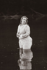 Image showing Plus Size Woman in the Lake