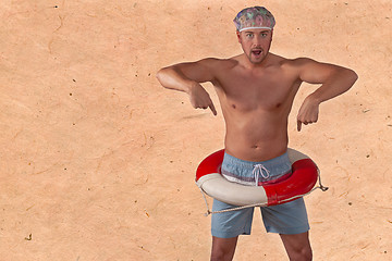 Image showing Portrait of a Shirtless Man , Studio Shot