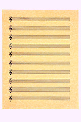 Image showing Blank Music Sheet-Treble Clef