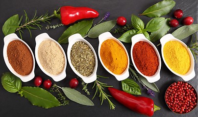 Image showing Spices and herbs.