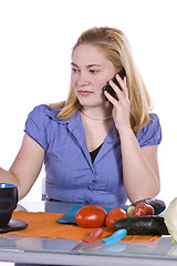 Image showing Beautiful Girl Preparing Food