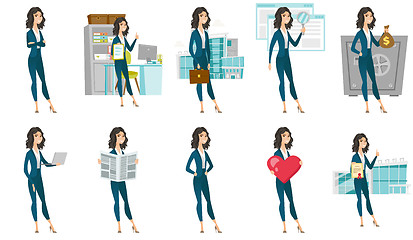 Image showing Vector set of illustrations with business people.